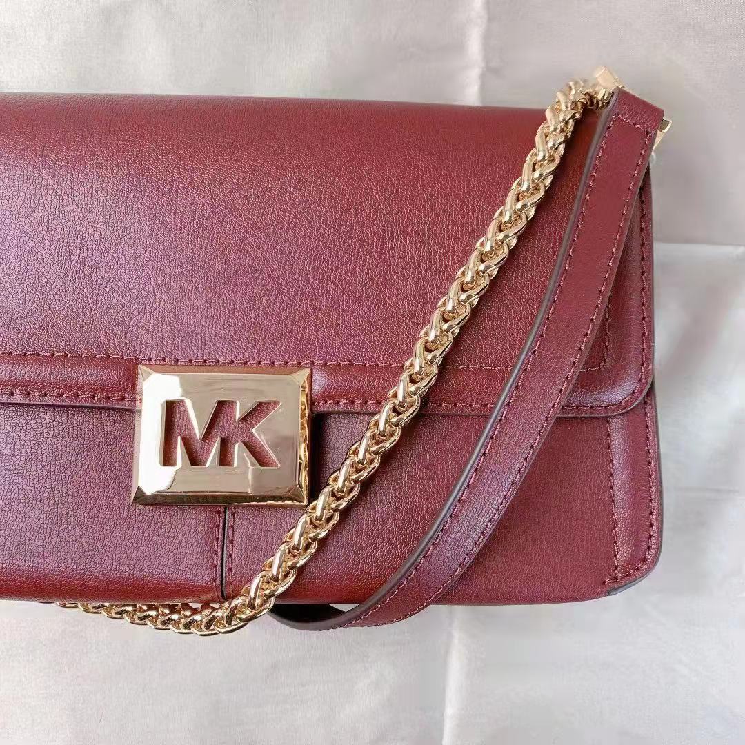 MICHAEL KORS 35F1G6SL3L SONIA MEDIUM LEATHER SHOULDER BAG IN MERLOT MICHAEL KORS 35F1G6SL3L SONIA MEDIUM LEATHER SHOULDER BAG IN MERLOT